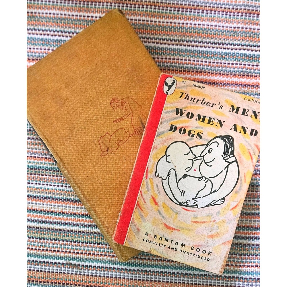 Vintage James Thurber Book Lot How To Raise A Dog 1938 & Men Women And Dogs 1946